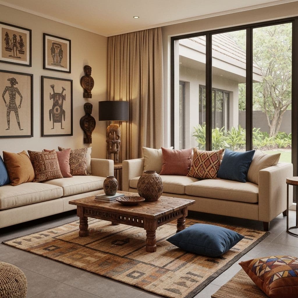 Contemporary African style living room